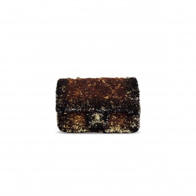 CHANEL 25B SEQUIN FLAP BAG (21*14*8cm)